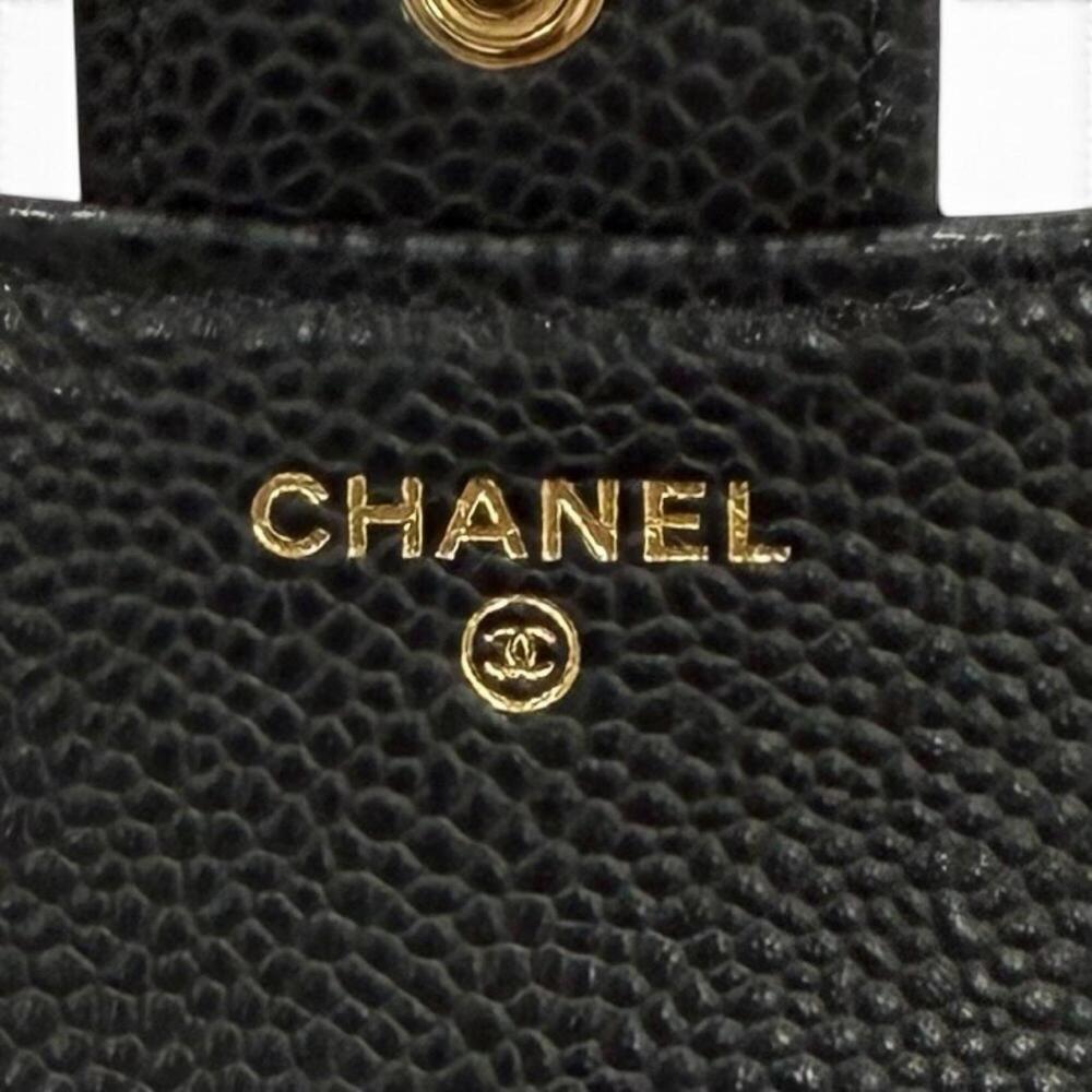 CHANEL Black Caviar Leather Logo Wallet - Picture 11 of 12